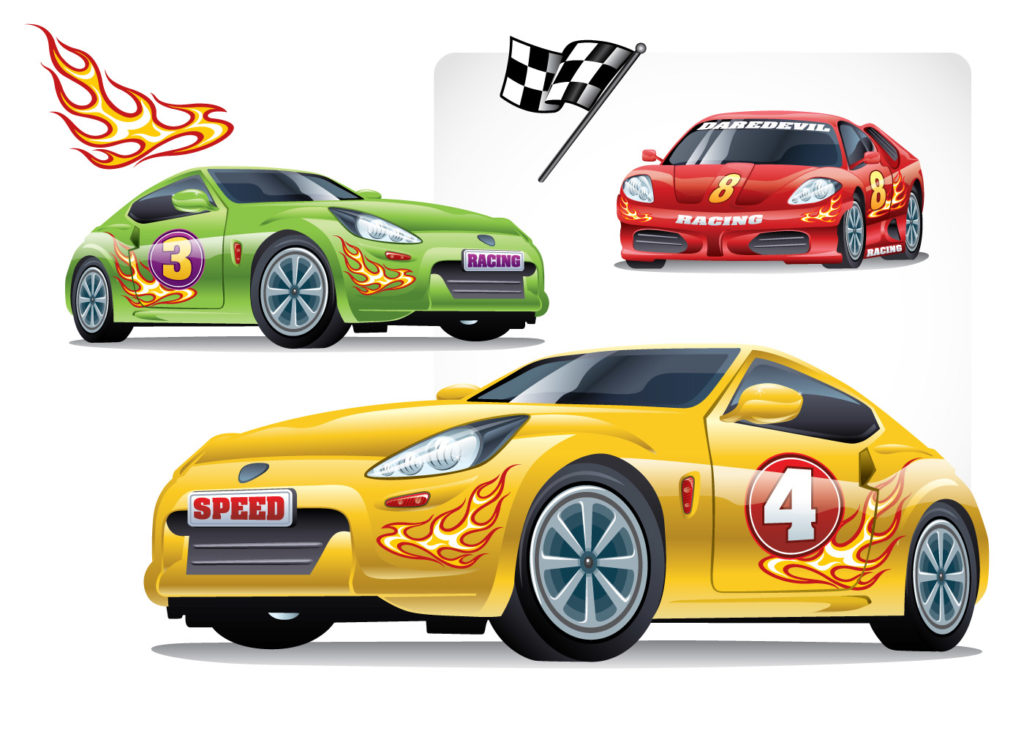 Vector-based Illustration of Racing Cars