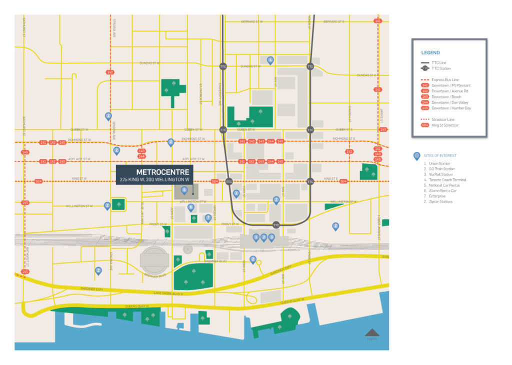 Downtown Toronto Map Illustration