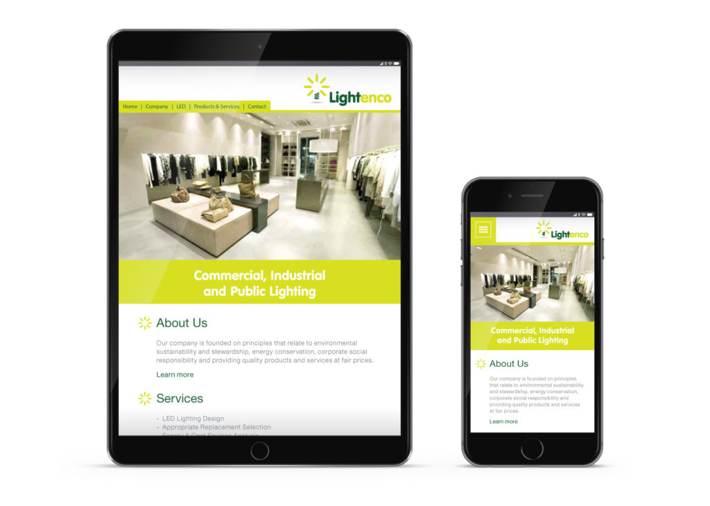 Lightenco Mobile and Tablet Website