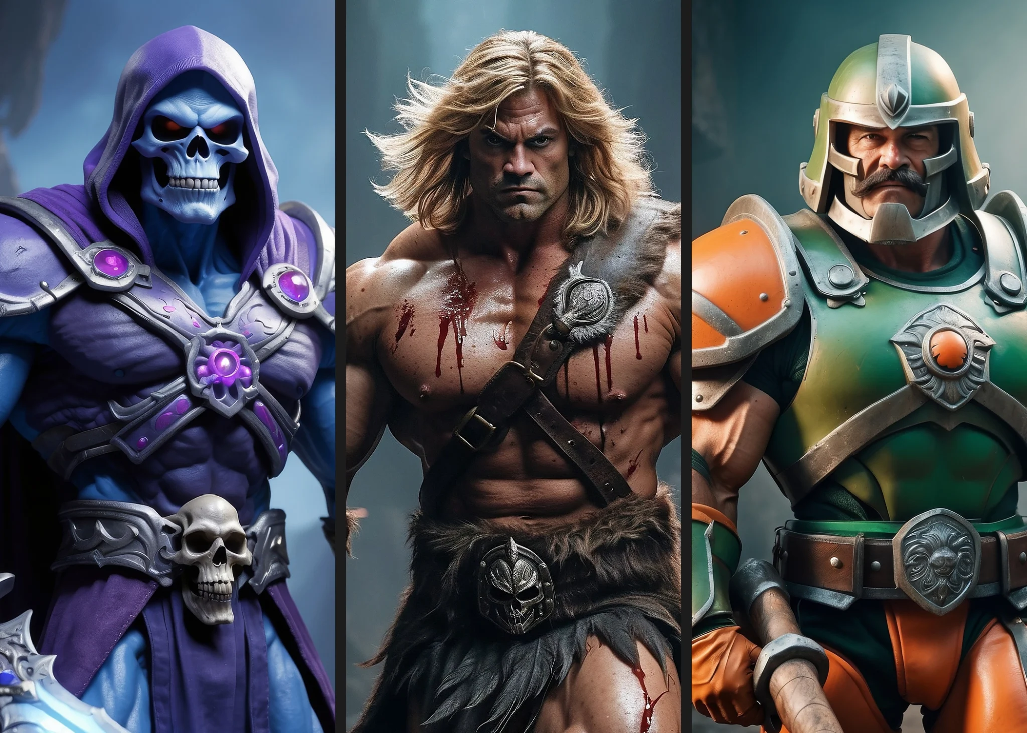 AI Portfolio Work - Master of the Universe: Skeletor, He-man and Man-At-Arms
