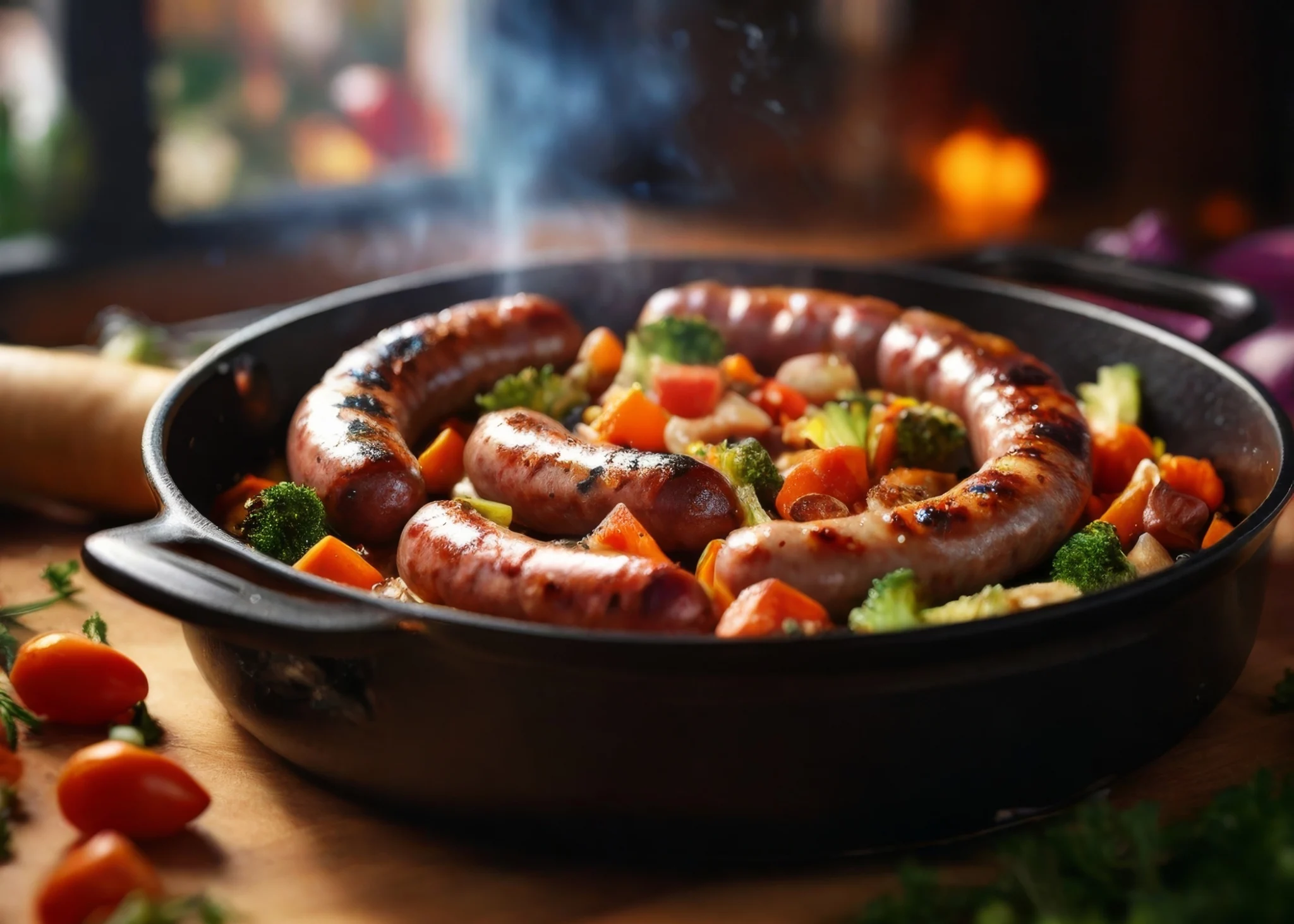 AI Portfolio Work - Skillet Sausages and Veggies