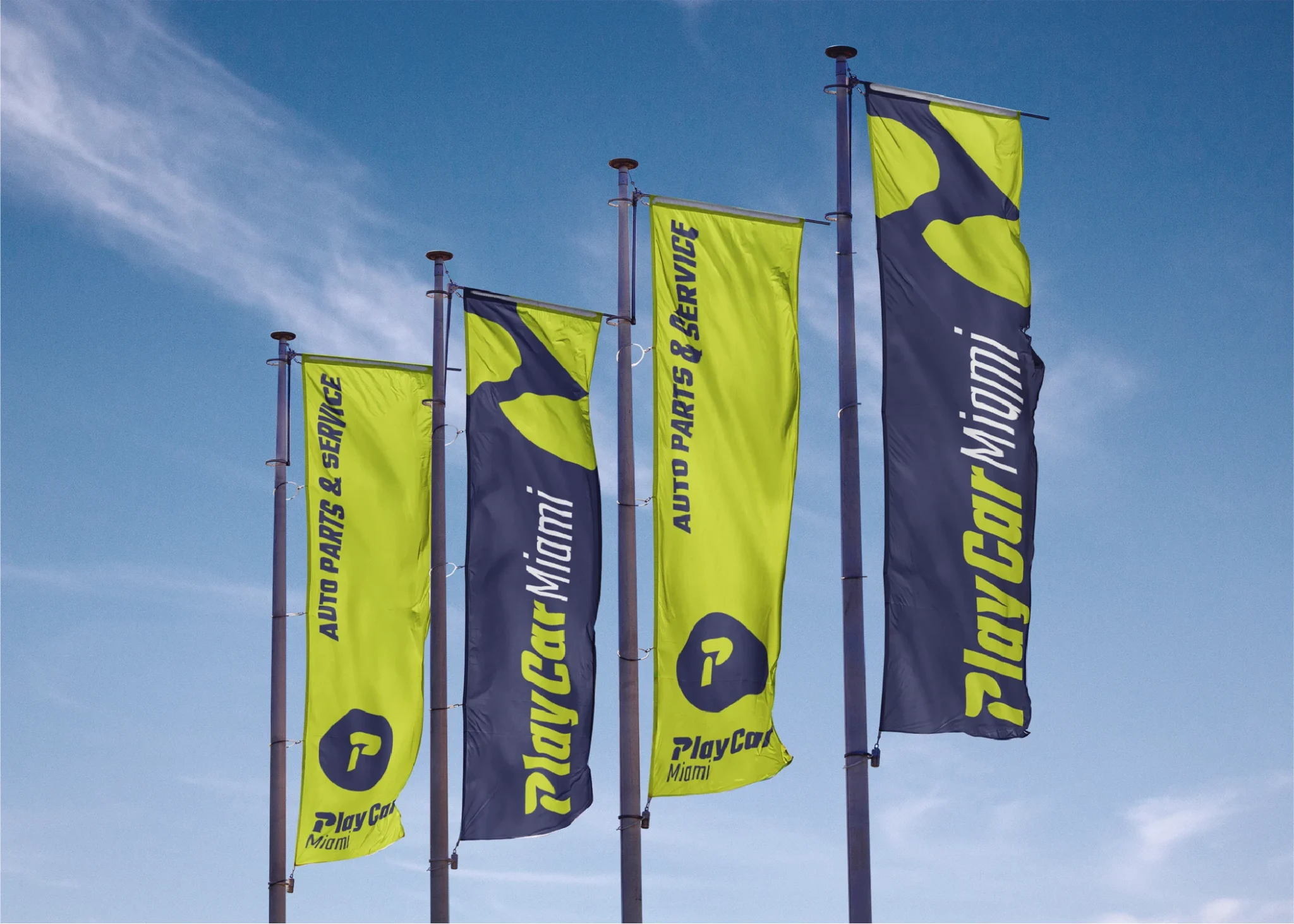 Play Car Miami Flags